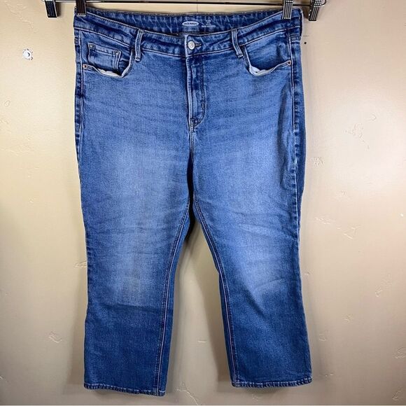 Old Navy Flare High Rise Ankle Jeans Size 14 Petite‎ Womens Denim Plus - Picture 1 of 6